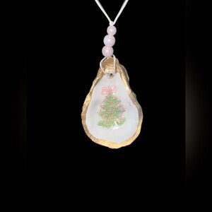 Gold and White Oyster Shell Ornament
